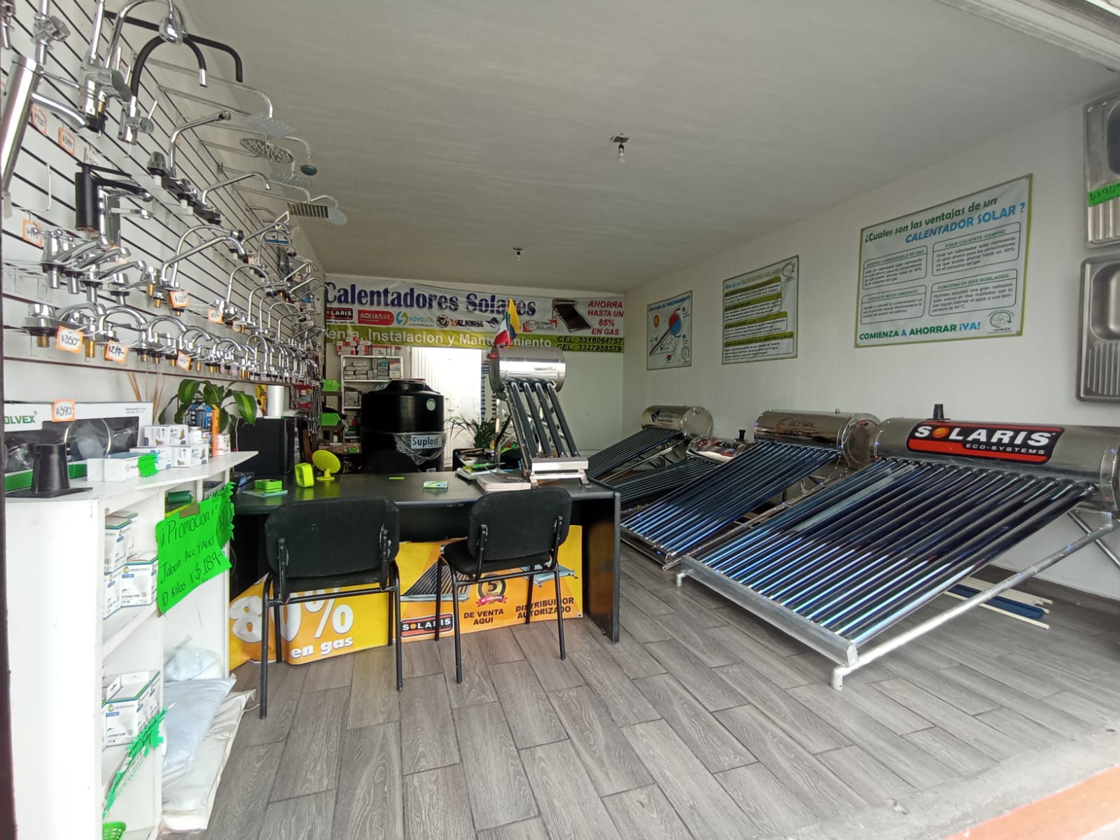Tienda y showroom de calentadores solares Energías Colmex