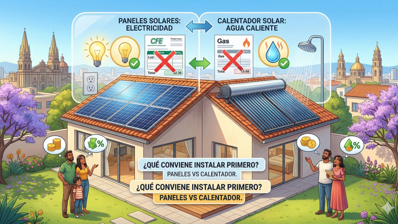 paneles solares o calentador solar
