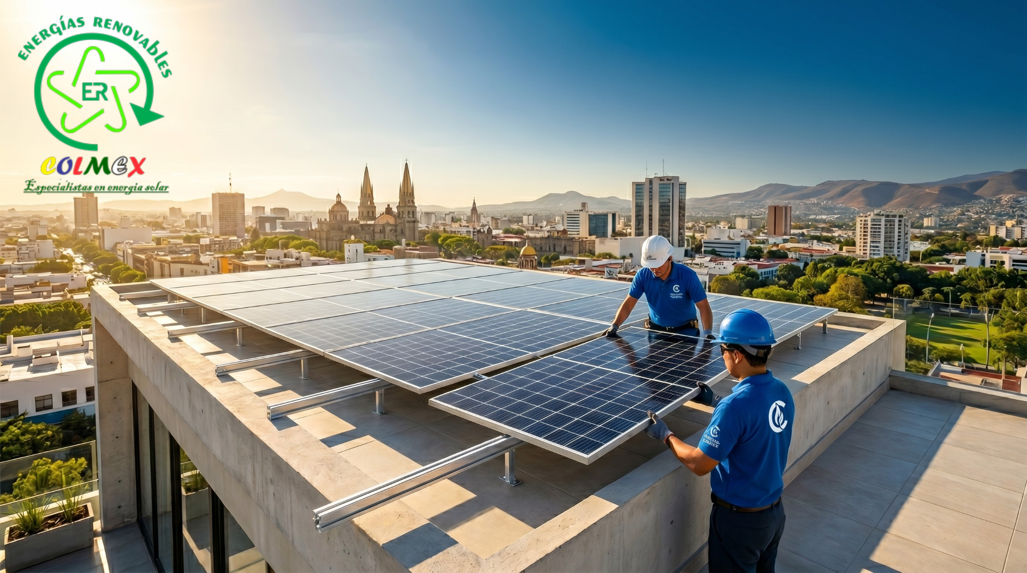 Instalación profesional de paneles solares en Guadalajara por Energías Colmex