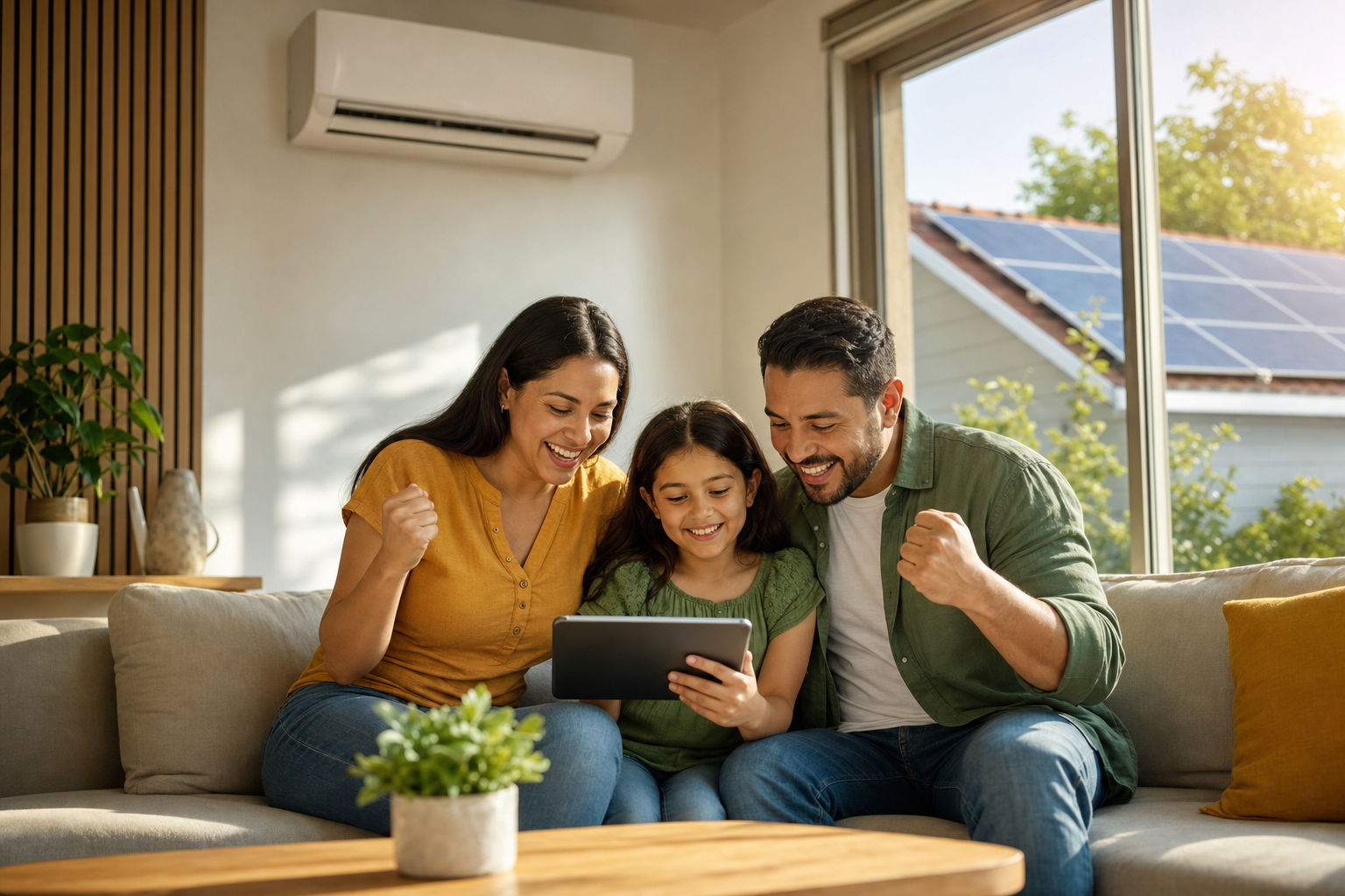 Familia en Guadalajara ahorrando en recibo de luz con paneles solares