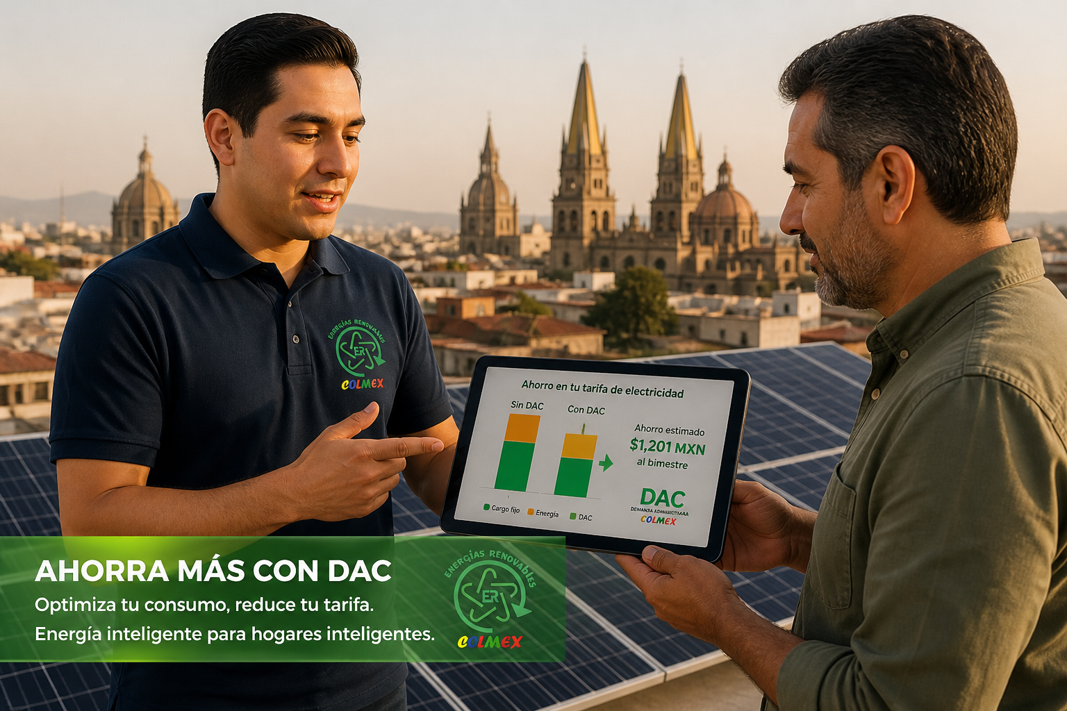 Ahorro luz verano tarifa DAC Guadalajara paneles solares