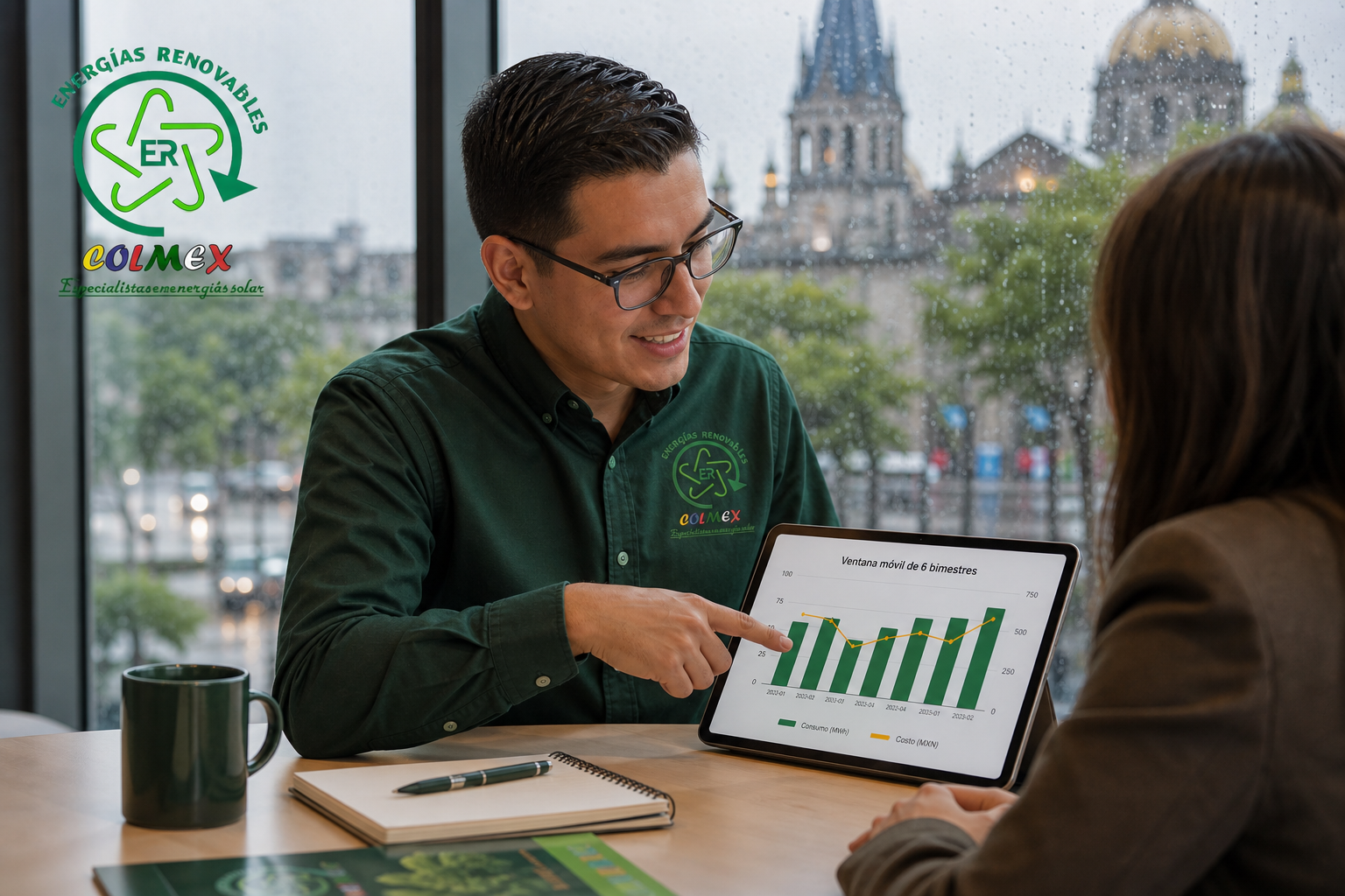 Técnico Energías Colmex auditando histórico CFE septiembre lluvias
