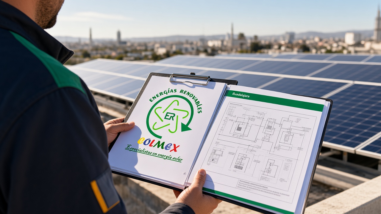Equipos solares y documentación fiscal de una empresa en Guadalajara